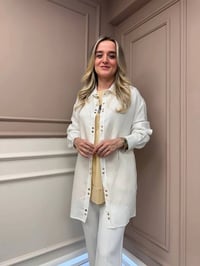 Missemramiss G4845 Ekru Keten Gömlek