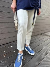 Missemramiss P4622 Ekru Nervürlü Pantolon
