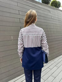 Missemramiss S4661 Lacivert Gömlek Garni İşlemeli Sweat