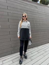 Missemramiss S4661 Siyah Gömlek Garni İşlemeli Sweat