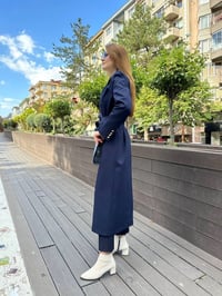 Missemramiss T4551 Lacivert Rosa Blazer Trençkot