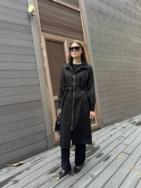 Missemramiss T4552 Siyah Fermuarlı Trençkot