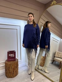 Missemramiss T4585 Lacivert Rope Basic Triko Kazak