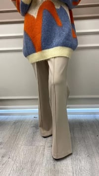 Misswhence 32123 Bej İspanyol Paça Pantolon