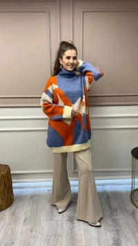 Misswhence 32123 Bej İspanyol Paça Pantolon
