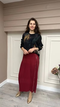 Misswhence 33902 Bordo Fermuar Detaylı Pilise Etek
