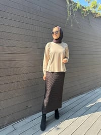 Misswhence 33902 Kahve Fermuar Detaylı Pilise Etek