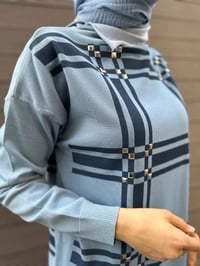 Misswhence 34003 Mavi Zımba Detaylı Triko Tunik