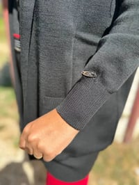 Misswhence 34007 Siyah Hırka Görünümlü Triko Tunik