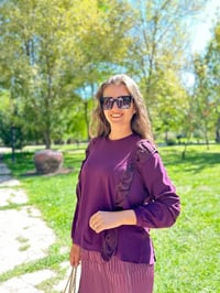 Misswhence 34010 Mor Sandy İpek Kumaş Kısa Tunik