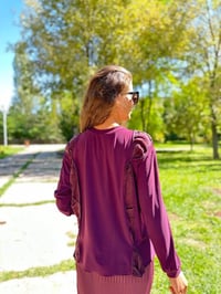 Misswhence 34010 Mor Sandy İpek Kumaş Kısa Tunik