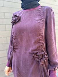 Misswhence 34026 Bordo Gül Detaylı İpek Tunik