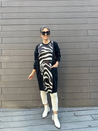 Misswhence 34037 Siyah Zebra Desen Tunik