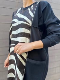 Misswhence 34037 Siyah Zebra Desen Tunik