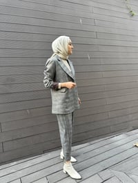 Misswhence 34201 Kahverengi Ceket Pantolon İkili Takım