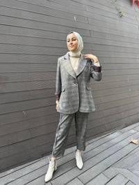 Misswhence 34201 Kahverengi Ceket Pantolon İkili Takım