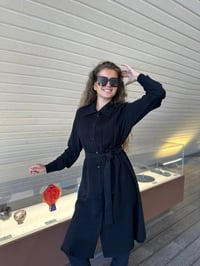 Misswhence 34301 Siyah Pilise Detaylı Gömlek