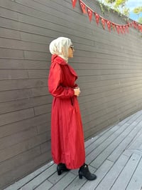 Misswhence 34515 Bordo Yakası Kapitone Trençkot