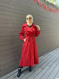 Misswhence 34515 Bordo Yakası Kapitone Trençkot