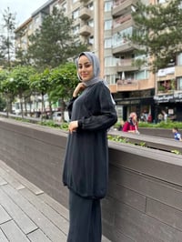 Misswhence 35010 Siyah İpek Tunik