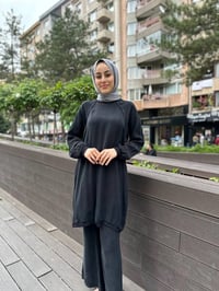 Misswhence 35010 Siyah İpek Tunik