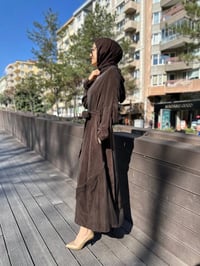 Misswhence 35500 Kahverengi Fermuar Ve Desenli Ferace
