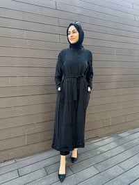 Misswhence 35501 Siyah Etek Ucu Detaylı İpek Kap