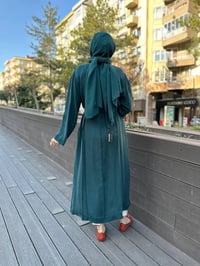 Misswhence 35501 Yeşil Etek Ucu Detaylı İpek Kap