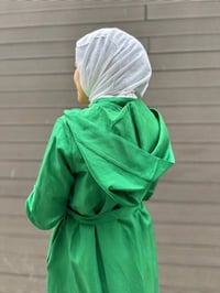 Misswhence 35507 Benetton Yeşil Ters Dikişli İpek Keten Kap