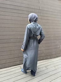 Misswhence 35507 Gri Ters Dikişli İpek Keten Kap