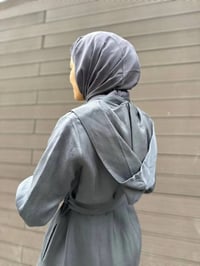 Misswhence 35507 Gri Ters Dikişli İpek Keten Kap