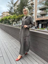 Misswhence 35511 Haki Lazer Detay İpek Kap