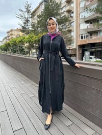 Misswhence 35511 Siyah Lazer Detay İpek Kap