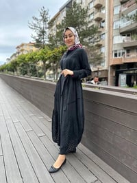 Misswhence 35511 Siyah Lazer Detay İpek Kap