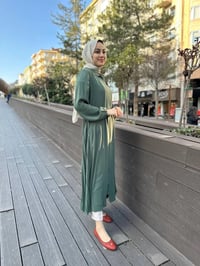 Misswhence 35516 Yeşil Arkası Pilise Detaylı Kap