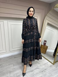 Misswhence 35809 Siyah Önü Düğmeli Etek Detaylı Elbise