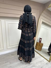 Misswhence 35809 Siyah Önü Düğmeli Etek Detaylı Elbise