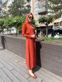 Misswhence 35814 Turuncu İpek Yelekli Elbise