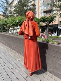 Misswhence 35814 Turuncu İpek Yelekli Elbise