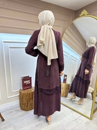 Misswhence 35837 Bordo İpek Elbise