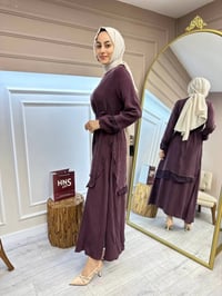 Misswhence 35837 Bordo İpek Elbise