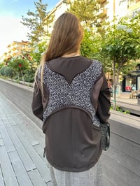 Misswhence 36000 Kahverengi Patchwork Bluz
