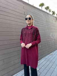 Misswhence 36012 Bordo Pullu Tunik
