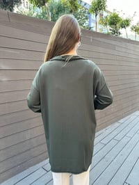 Misswhence 36013 Haki Yaka Detaylı Triko Tunik