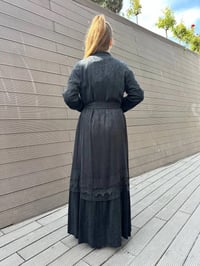 Misswhence 36528 Siyah Güpürlü Jakar İpek Kap