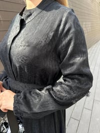 Misswhence 36528 Siyah Güpürlü Jakar İpek Kap