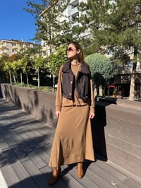 Misswhence 36702 Kahverengi Şişme Yelek