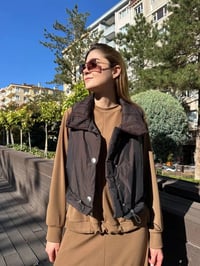 Misswhence 36702 Kahverengi Şişme Yelek