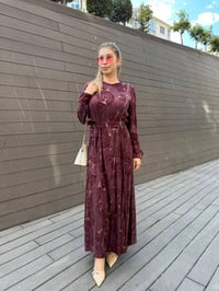 Misswhence 36802 Bordo Fermuar Detaylı Elbise