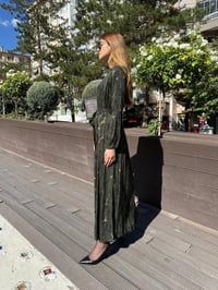 Misswhence 36802 Haki Fermuar Detaylı Elbise